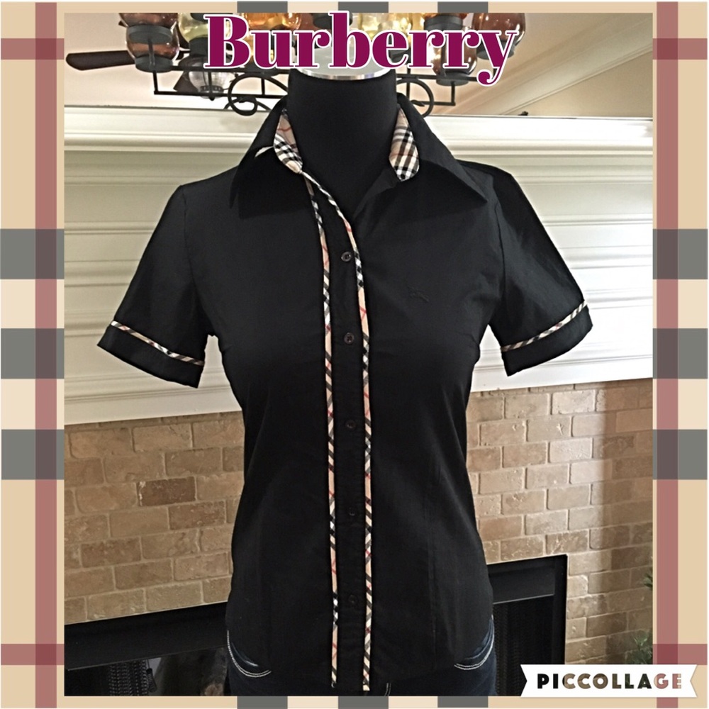 Authentic Burberry Black Button Up Top!